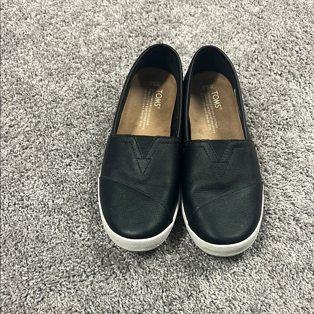TOMS Kids Black Slip-On Shoes